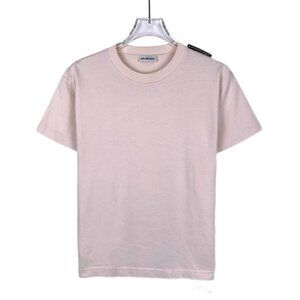 Balenciaga Logo Crewneck Pink Cotton Short Sleeve T-Shirt M Size 100% Cotton Mad